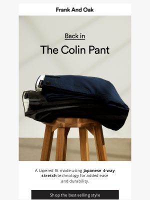 Frank and Oak - Back in: The Colin tapered pant