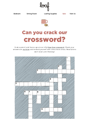 Loaf (UK) - Can you solve our NYE crossword?