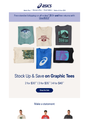 ASICS - Limited time: save on graphic tees
