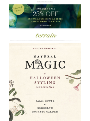 Terrain - A HALLOWEEN CONVO at Brooklyn Botanic Garden