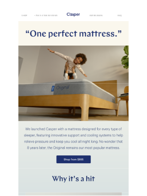 Casper - Learn about our most popular mattress.