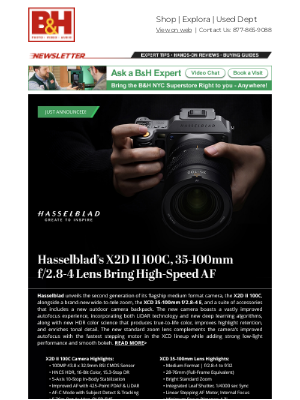 B&H Photo Video - What is Autofocus?, Wedding Photography Styles, Nikon 24-70mm Lens Review + New Flagship Hasselblad!