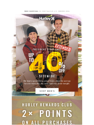 Hurley - EXTENDED: Up to 40% off sitewide⚡️