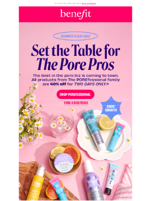 Benefit Cosmetics - 2 DAYS ONLY! 40% off The POREfessional fam 🫧🩵