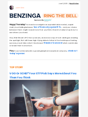 benzinga partners - 📈What Your ETF Says About You — And What IPO Mania Means For The Markets