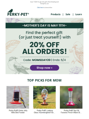 Make Mom's Day (& SAVE 20%!)