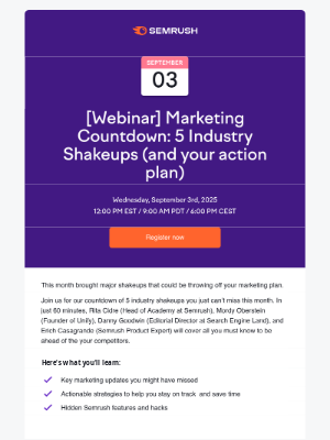SEMrush - Stay ahead with expert analysis and action tips