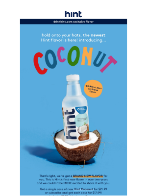 Hint Water - 🥥 Say hello to Coconut