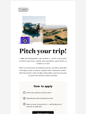 Turo - Pitch us your trip!