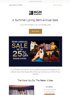 MGM Resorts - HURRY: Take Advantage Of Our Semi-Annual Sale Before It Ends!