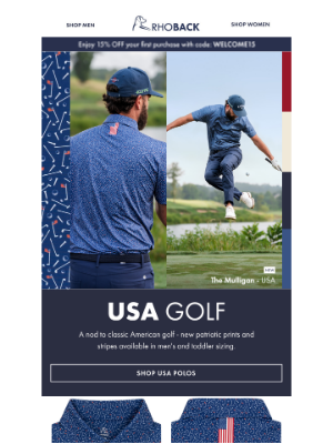 RHOBACK - New: USA Golf Polos