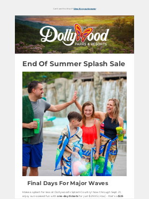 Dollywood - 🌞Splash for Less: $29.95 Tickets at Dollywood's Splash Country