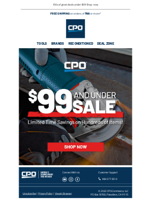 CPO Outlets - The $99 and Under Sale is BACK