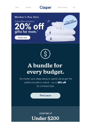 Casper - You get a bundle, you get a bundle…