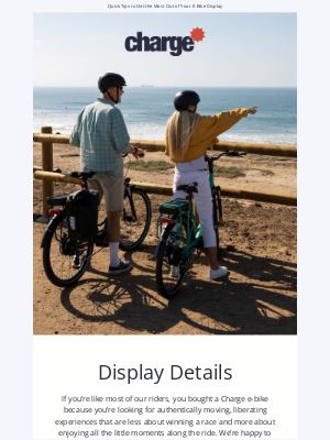 Charge E-Bikes - How to Use Your E-Bike Display