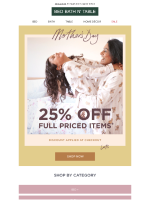Bed Bath ’n’ Table (Australia) - 25% OFF FULL PRICED ITEMS 🎉 Shop Now!
