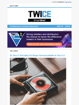 Twice - EC Zero T Portable CD Player Now Available In The U.S.