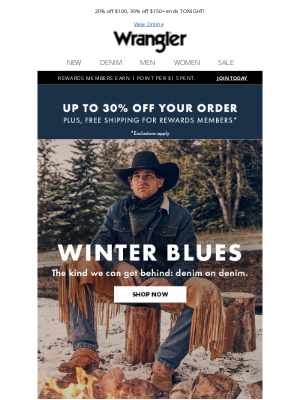 Wrangler - Winter blues never looked so good