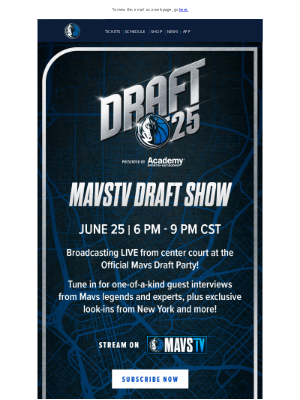 Dallas Mavericks - Get Ready for Draft Day!