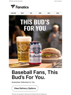 Fanatics - Baseball Fans, This Bud's For You - Delivered to Your Door