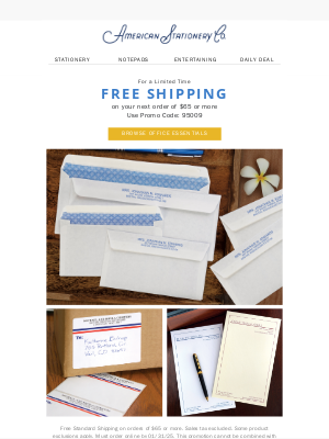 American Stationery - [Don't miss out] FREE SHIPPING is here!