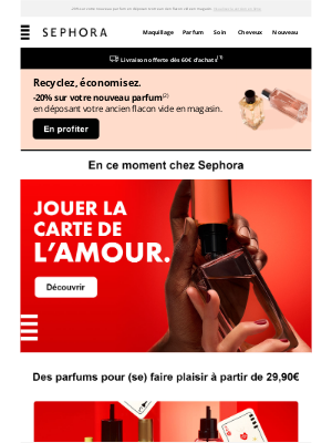 SEPHORA (France) - Tombez à ♠️ avec nos parfums à partir de 29,90€​