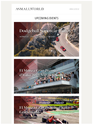 ASMALLWORLD - Upcoming ASMALLWORLD Events