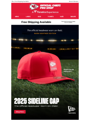 Kansas City Chiefs - Just Launched! 2025 New Era Sideline Collection >>