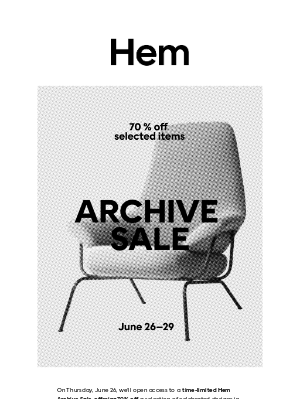 Hem - Hem Archive Sale – June 26-29