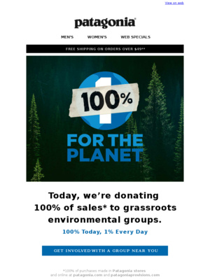 black friday email example from Patagonia