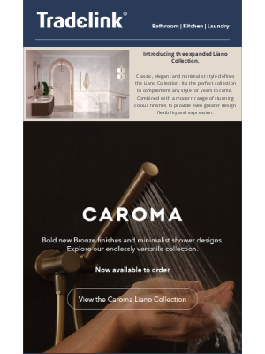 Tradelink (Australia) - New Caroma Liano Collection has arrived + up to 25% off Fienza 😍