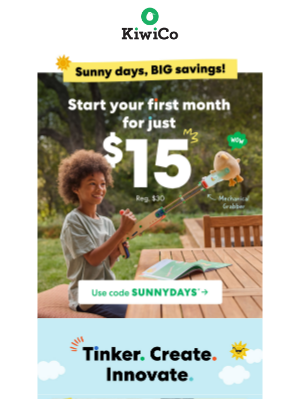 Kiwi Co. - Sunny days flash sale starts NOW!