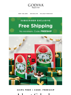 GODIVA - Your Next Advent Calendar Ships Free! 🎄