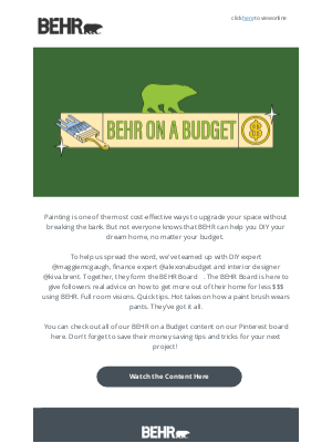 Behr Process - Saving Money? BEHR On a Budget Can Help