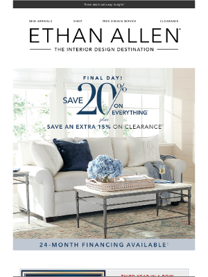 Ethan Allen - July savings are gone in… 📅