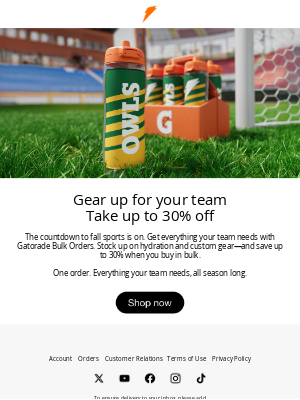 Gatorade - 📣 Stock up for your team & save up to 30%