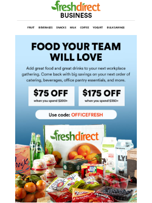 Save up to $175 on food your team will love