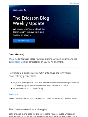 Ericsson - What’s new for you this week