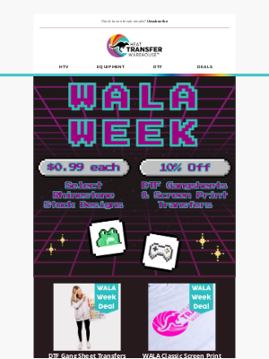 Heat Transfer Warehouse - Featured WALAWeek Deal: Custom & Stock Transfers on Sale