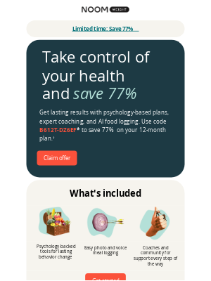 Noom - Final hours: Save 77% on your plan ⏳