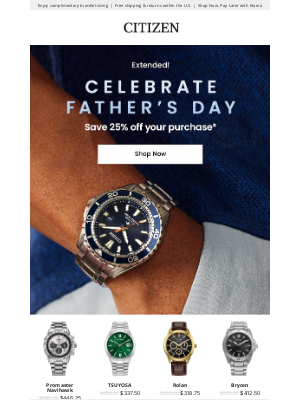 Citizen Watch Company - 25% Savings Extended!