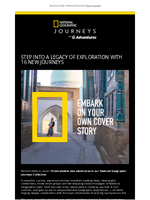 G Adventures - This just in: NEW National Geographic Journeys!