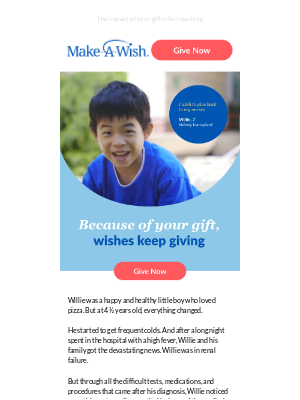 Make-A-Wish America - Willie pays it forward with pizza