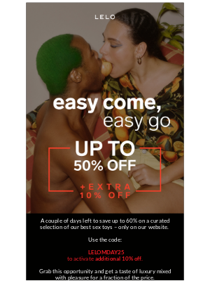 LELO - Last Chance for Memorial Day Savings!
