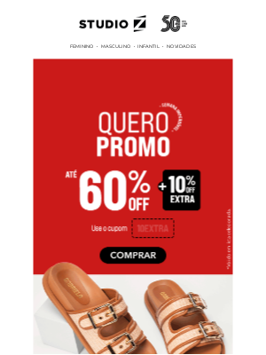Studio Z (Brazil) - 🎁 Abre e ganha: até 60% OFF + cupom extra!