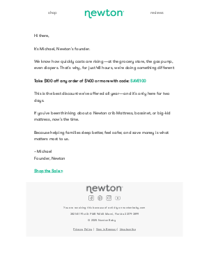 Newton Baby - Our Best Discount Ever (48 Hours Only)