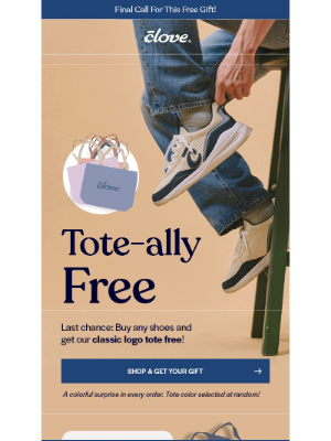 Clove - Ends today: FREE TOTE with shoe purchase