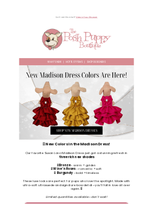 Posh Puppy Boutique - 🍷 New Luxe Colors Just Landed from Susan Lanci