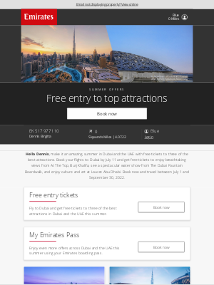 Emirates - Book now to enjoy free entry to top attractions