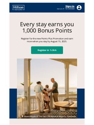Hilton Hotels & Resorts - Margie, don’t miss out on 1,000 Bonus Points. 